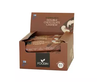 12 kpl Foodin Clean & Real Protein Bar, 55 g, Double Chocolate Cashew