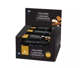 12 kpl Foodin Collagen Protein Bar, 50 g, Caramel Cinnamon
