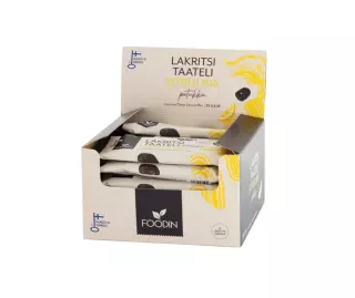 18 kpl Foodin Lakritsitaatelipatukka, 35 g, Sitruuna