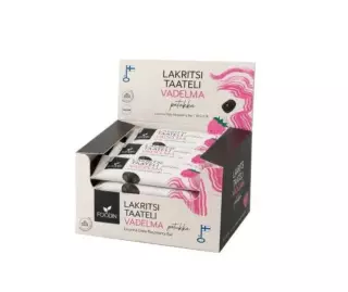 18 kpl Foodin Lakritsitaatelipatukka, 35 g, Vadelma