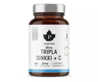 Puhdistamo Tripla Sinkki + C, 25 mg, 240 kaps.