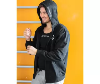 M-Nutrition Unisex Zip Hoodie, Musta