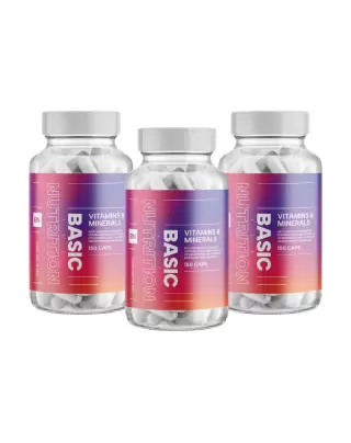 Big Buy: 3 kpl Basic Nutrition Vitamins & Minerals (450 kaps.)