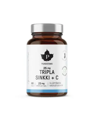 Puhdistamo Tripla Sinkki + C, 25 mg, 240 kaps. (04/25)