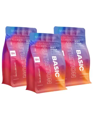 Big Buy: 3 kpl Basic Nutrition Whey Stevia (3 kg)