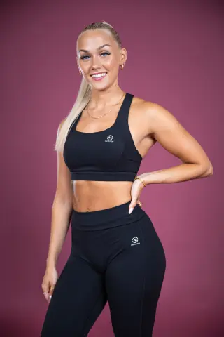 M-Nutrition Cross Back Bra, Black