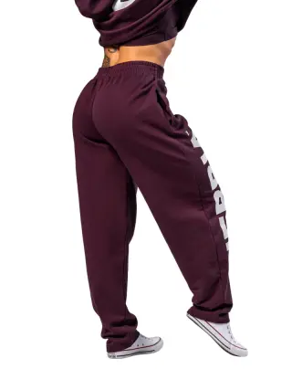 NEBBIA Loose-Fit Baggy Pants Boyfriend Style 432, Dark Red