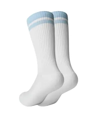 ICIW Training Striped Socks 2-Pack, White/Arctic Blue