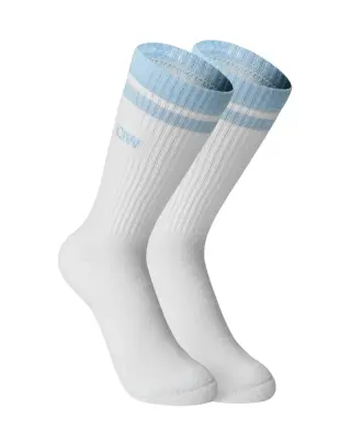 ICIW Training Striped Socks 2-Pack, White/Arctic Blue