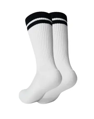 ICIW Training Striped Socks 2-Pack, White/Black