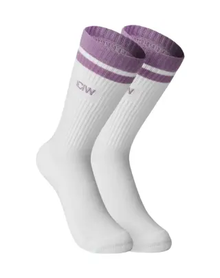 ICIW Training Striped Socks 2-Pack, White/Lavender