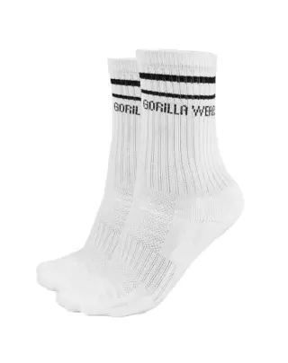 Gorilla Wear Crew Socks 2-Pack, White