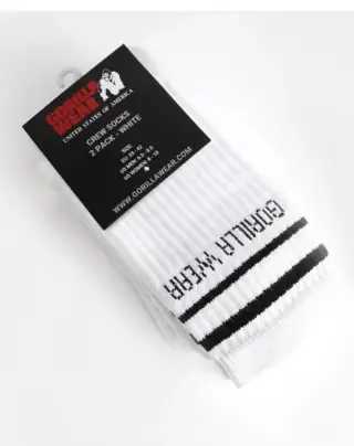 Gorilla Wear Crew Socks 2-Pack, White