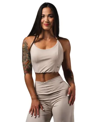 NEBBIA X Deni Sports Crop Tank 309, Cream