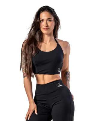 NEBBIA X Deni Sports Crop Tank 309, Black