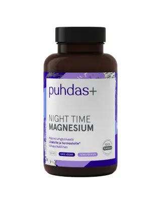 Puhdas+ Night Time Magnesium, 120 kaps