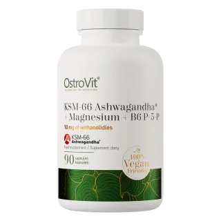 OstroVit KSM-66 Ashwagandha + Magnesium + B6 P-5-P VEGE, 90 kaps.