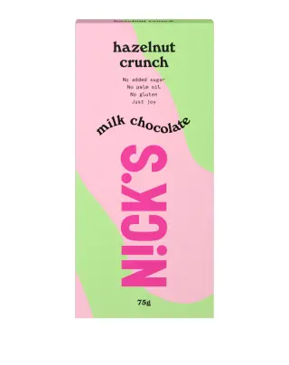 Nick’s suklaalevy 75 g, Milk Chocolate Hazelnut Crunch