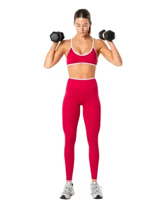 Relode Hybrid Contrast Sports Bra, Berry