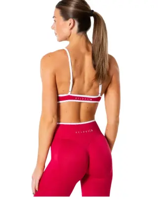 Relode Hybrid Contrast Sports Bra, Berry