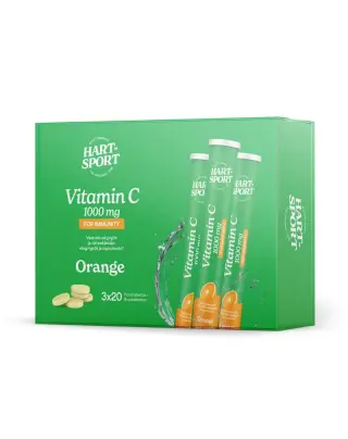 Hart-Sport Vitamin C 1000 mg poretabletti, 3x20 tabl. (240 g), Orange