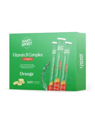 Hart-Sport Vitamin B Complex + Vitamin C poretabletti, 3x20 tabl. (240 g), Orange