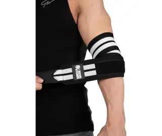 Gorilla Wear Elbow Wraps, Black/White