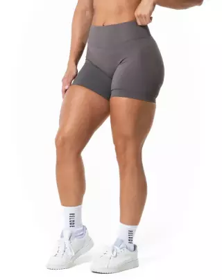 Relode Aura Seamless Scrunch Shorts, Earth Grey