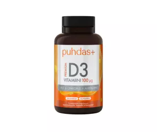 Puhdas+ Premium D3-vitamiini, 100 mcg