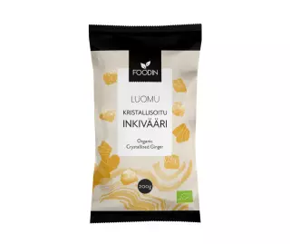 Foodin Luomu Kristallisoitu Inkivääri, 200 g