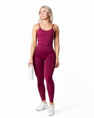 Relode Hybrid Seamless Tank Top, Red Plum