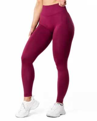 Relode Hybrid Seamless Contour Tights, Red Plum