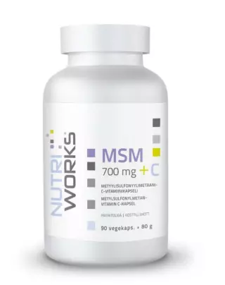 Nutri Works MSM 700 mg +C, 90 kaps. (01.12.2026)