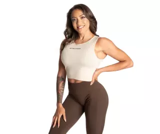 Better Bodies Laced Tank Top, Light Desert