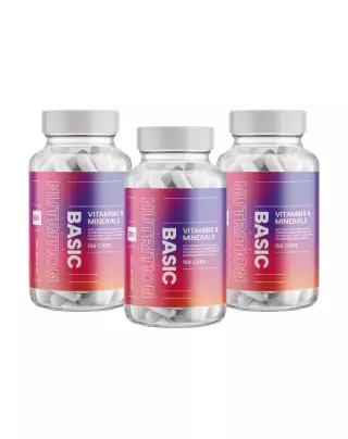 Big Buy: 3 kpl Basic Nutrition Vitamins & Minerals (450 kaps.)