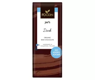 Foodin Raakasuklaa Dark 70 % (Sokeroimaton), 40 g