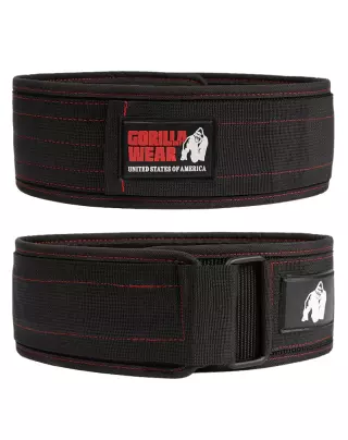 Gorilla Wear 4 Inch Nylon Lifting Belt Black/Red