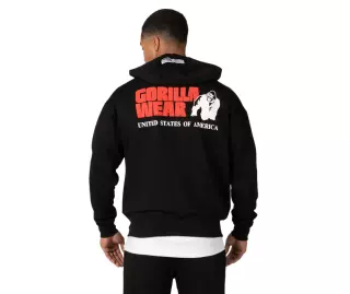 Gorilla Wear Classic Oversized Zipped Hoodie, Black