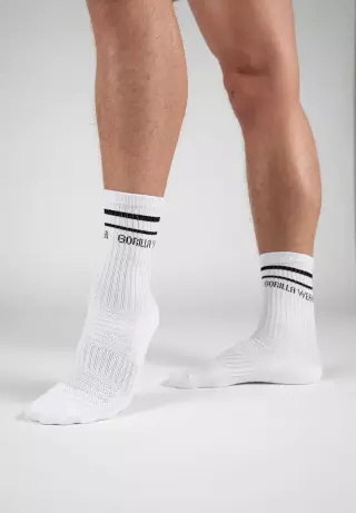 Gorilla Wear Crew Socks, White