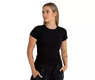 GymBeam Strix Women's Ribbed Tee, Black