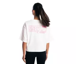 GymBeam Strong Girls Club T-shirt, White