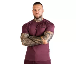 GymBeam TRN Fitted Men's T-Shirt, Eggplant (purple)