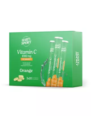 Hart-Sport Vitamin C 1000 mg poretabletti, 3x20 tabl. (240 g), Orange