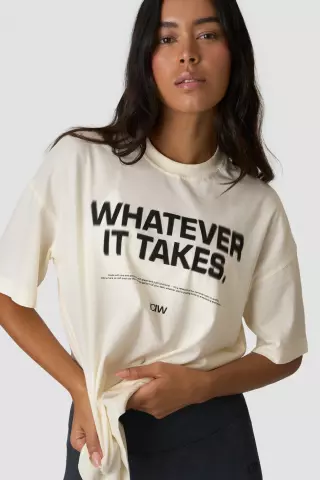ICIW Essence Oversized T-shirt Print, Ivory