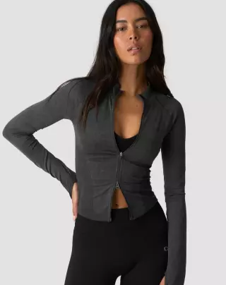 ICIW Sculpt Seamless 2-Way Zip (Poistotuote), Stone Wash Black