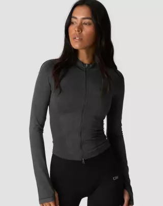 ICIW Sculpt Seamless 2-Way Zip (Poistotuote), Stone Wash Black