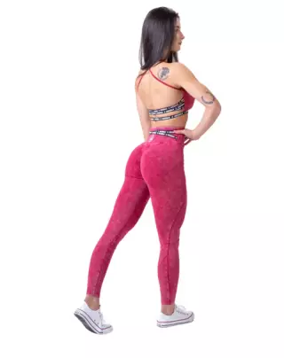 NEBBIA Washed High Waisted Leggings Legacy 777, Red (Poistotuote)
