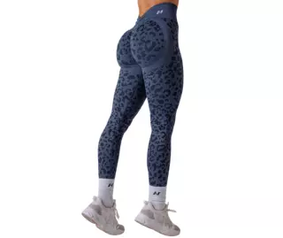 NEBBIA Push-Up Compression Leopard Leggings PRIMAL 849, Dark Blue Leopard