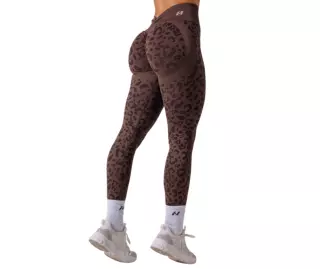 NEBBIA Push-Up Compression Leopard Leggings PRIMAL 849, Dark Brown Leopard