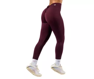 NEBBIA V-Cut Lace-Up Sculpting Leggings OWN YOUR POWER 426, Dark Red